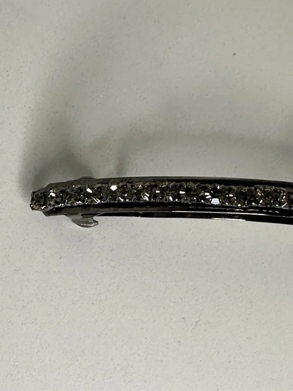 Sparkly Rhinestone Barrette Hair Clip – Silver Tone